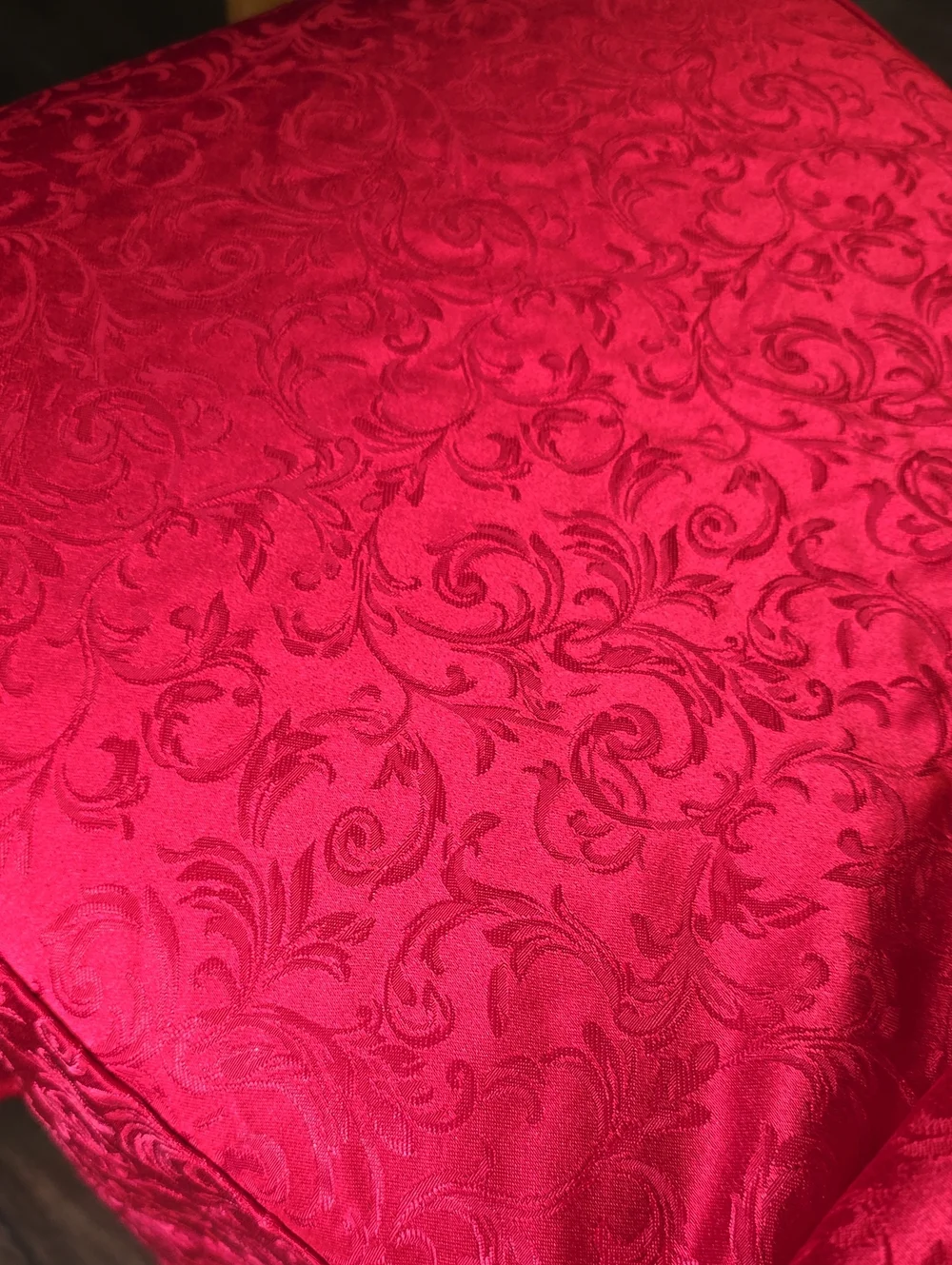 Red jaquard Tie-Back Chair Cover, set of 6